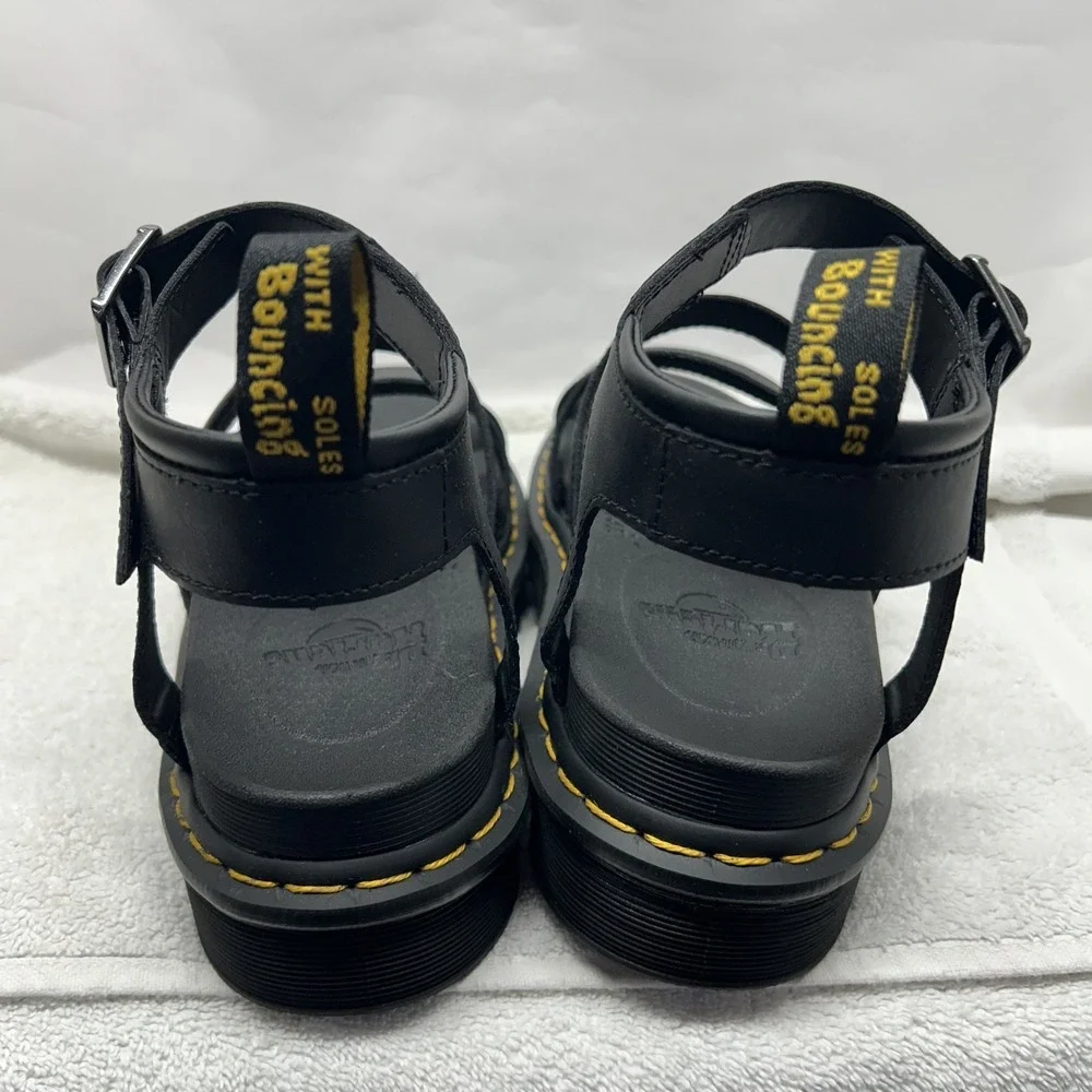 Dr Martens Womens Size 11 Black Blaire Hydro Leather Sandals New